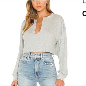 Lovers + Friends Gray Long Sleeve Top
